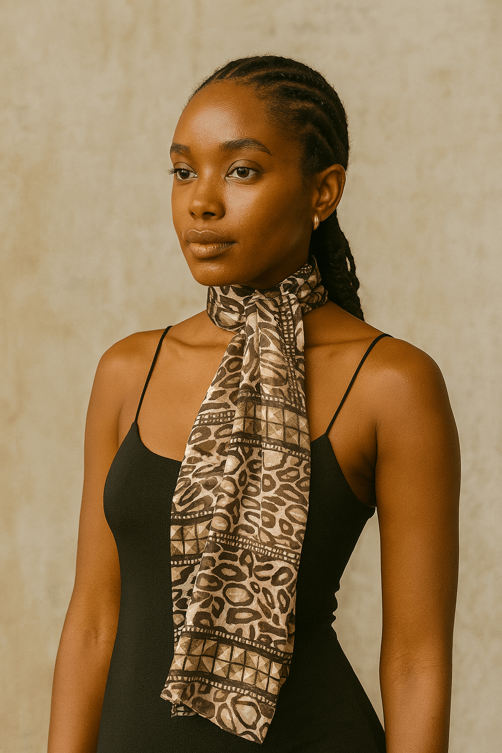 Sheer Chiffon Tribal Animal Print Scarf
