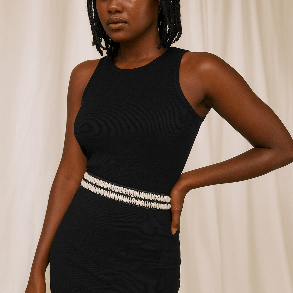 Two Row African Cowrie Shell Belt