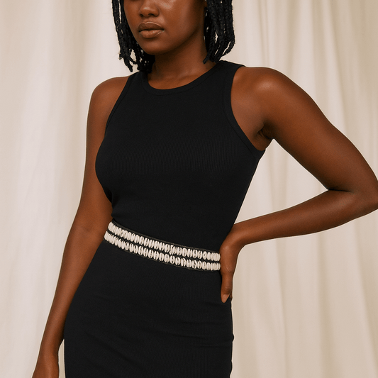 Two Row African Cowrie Shell Belt