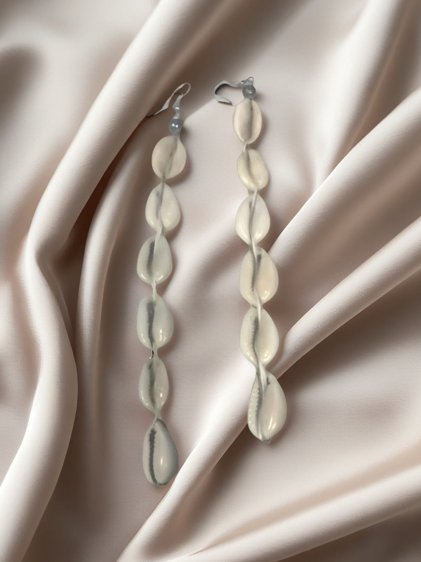 Women's African 6 Link Cowrie Shell Earrings