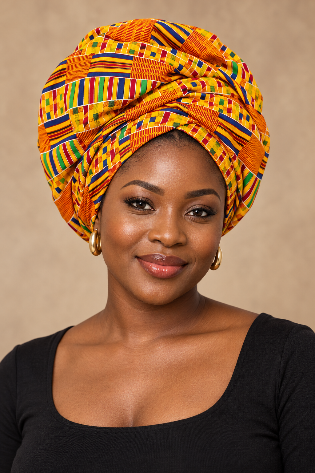 African Kente Style1 Print Head Scarf
