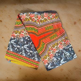 African Orange/Green Print Ankara Head Wrap | Bold & Beautiful - MAGOS