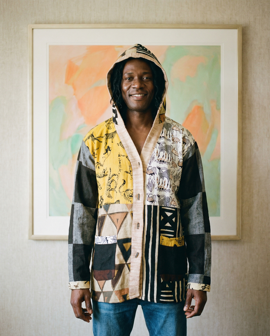 African Mud Print (Bogolanfini) Hoodie Jacket