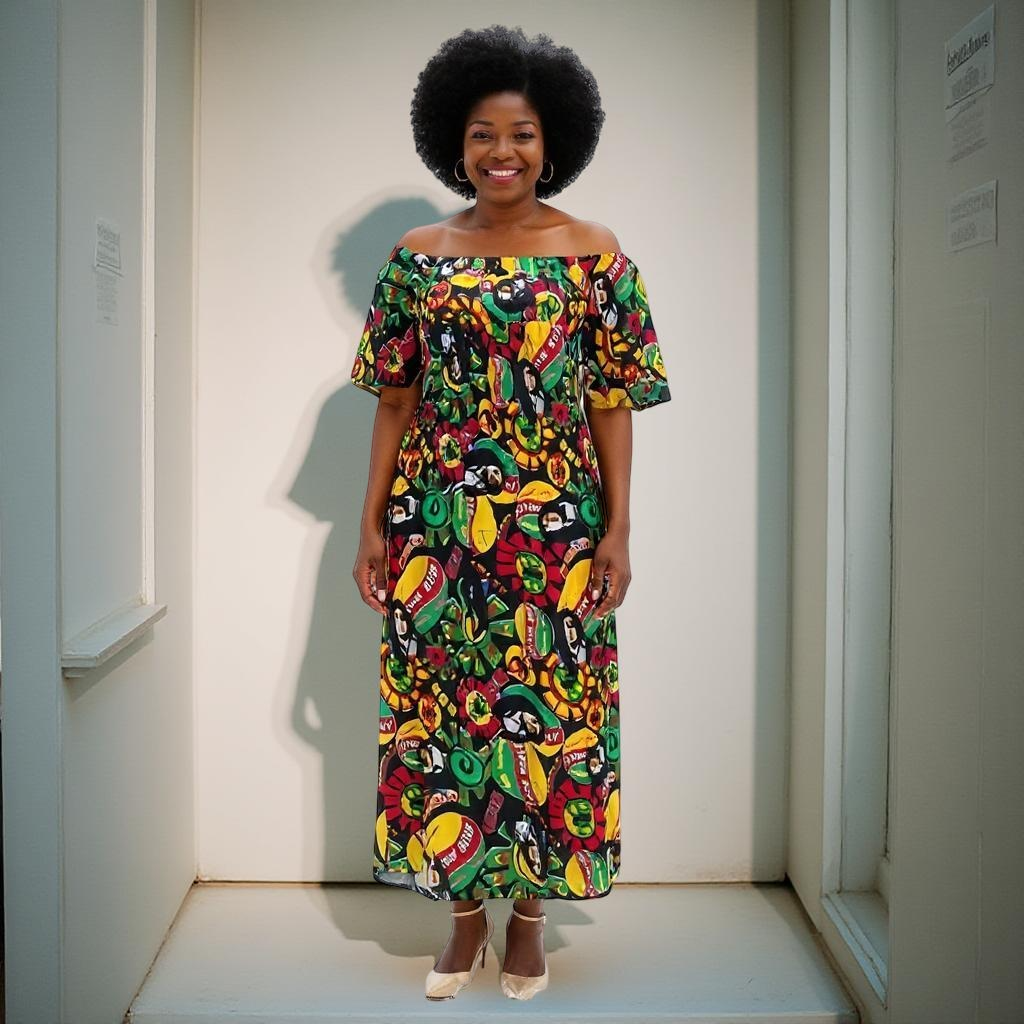 Women’s African Bob Marley Long Rayon Dress