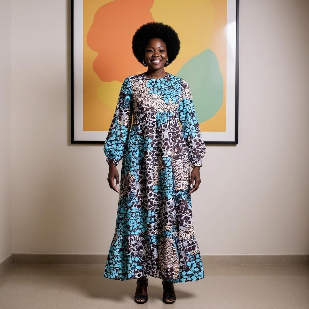 Long Ankara Print Dress