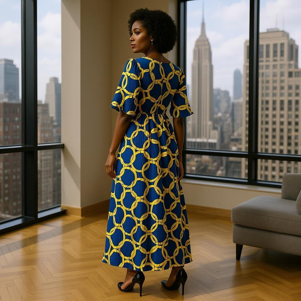Long Ankara Print Dress
