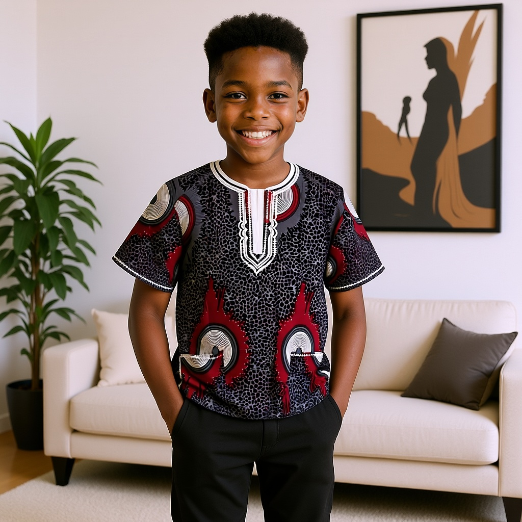Boy's Ghanaian African Dashiki Top