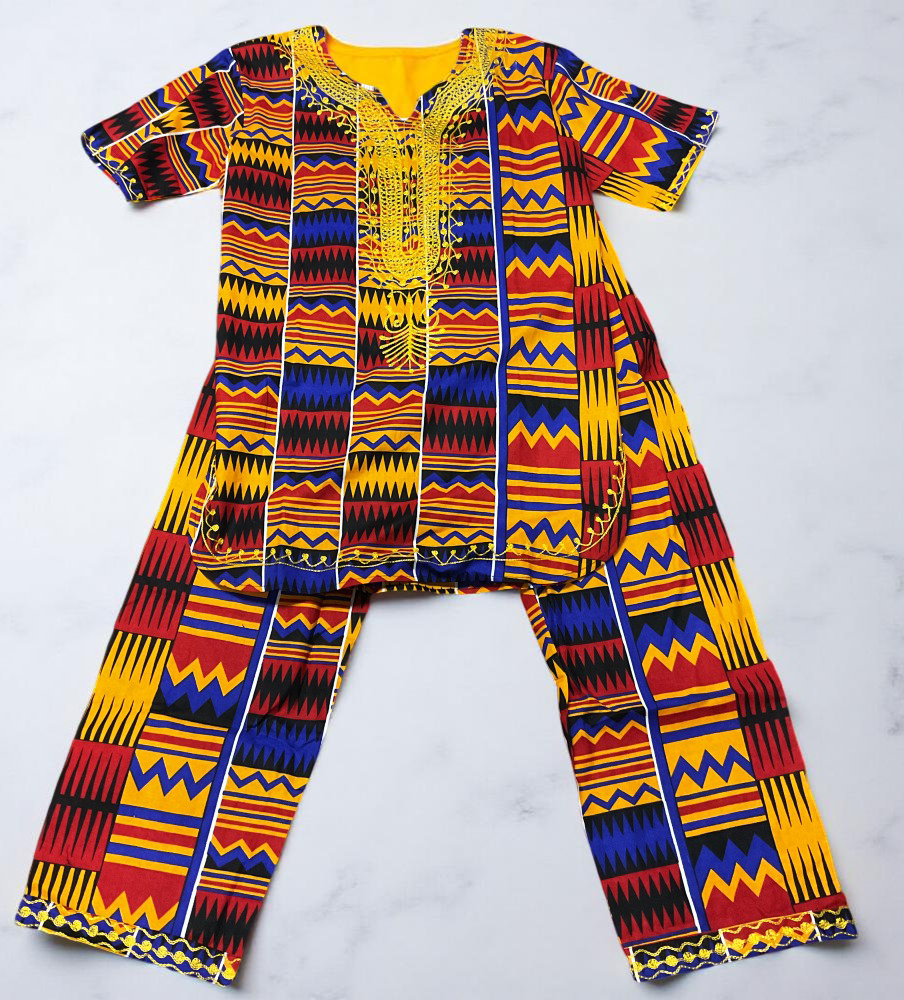 Big Boys 3pc African Dashiki Print Pant Set (Size 14)