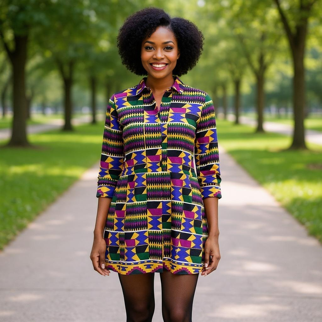 Authentic African Bold Print Kente Top