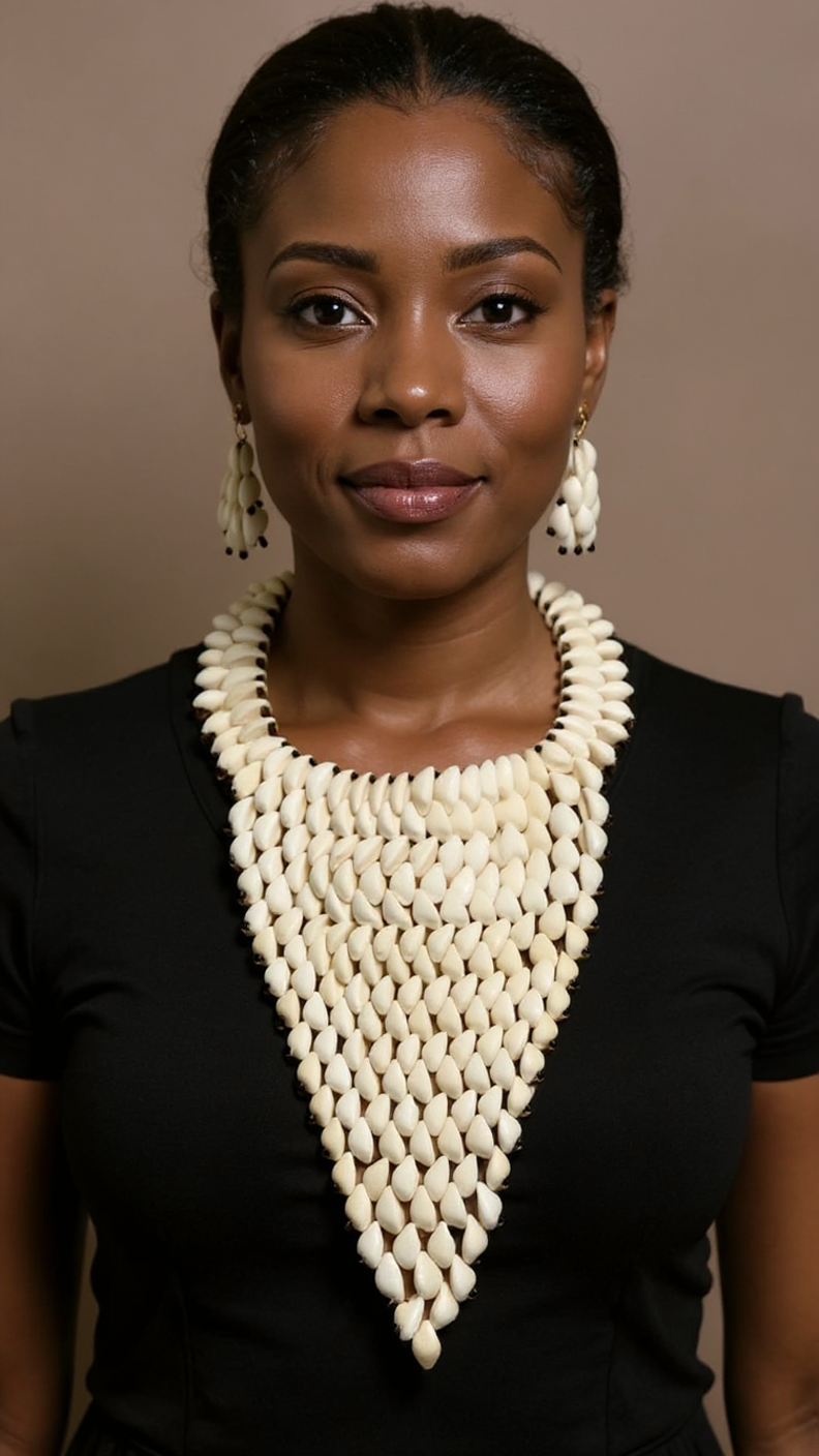 Cowrie Shell Triangle Style Necklace & Earring Set