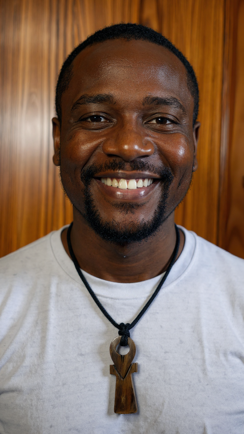 African Ankh Symbol Unisex Bone Necklace