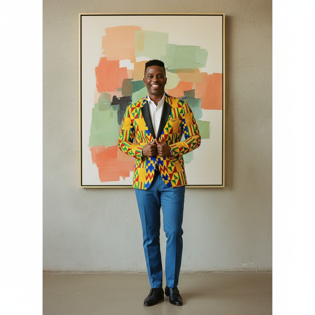 Men’s Kente Print Blazer