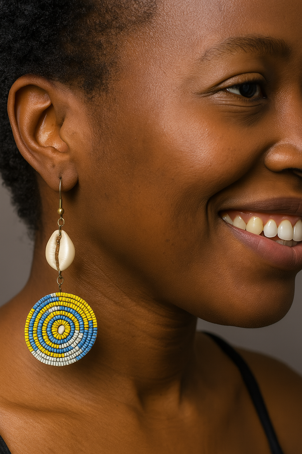 Small Cowrie Shell African Masai Earrings