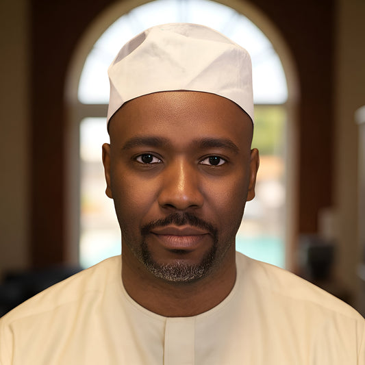 Men's Solid Color White Kufi Hat
