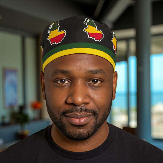 Africa Map Print Kufi Hat
