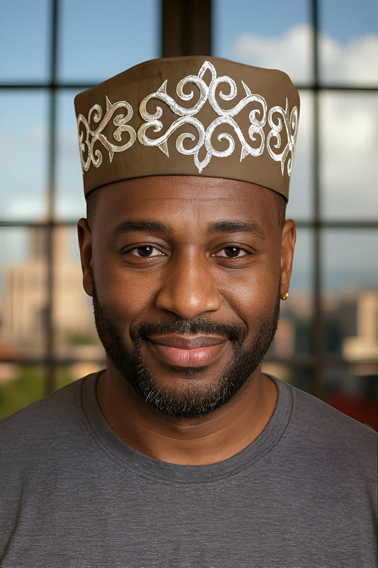 Men's African Ankara Print Dashiki Kufi Hat