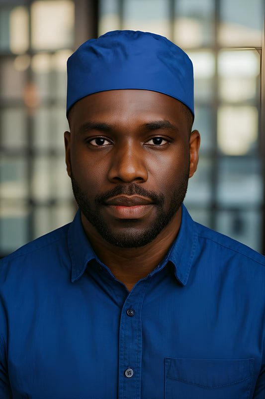 Men's Solid Color Royal Blue Kufi Hat