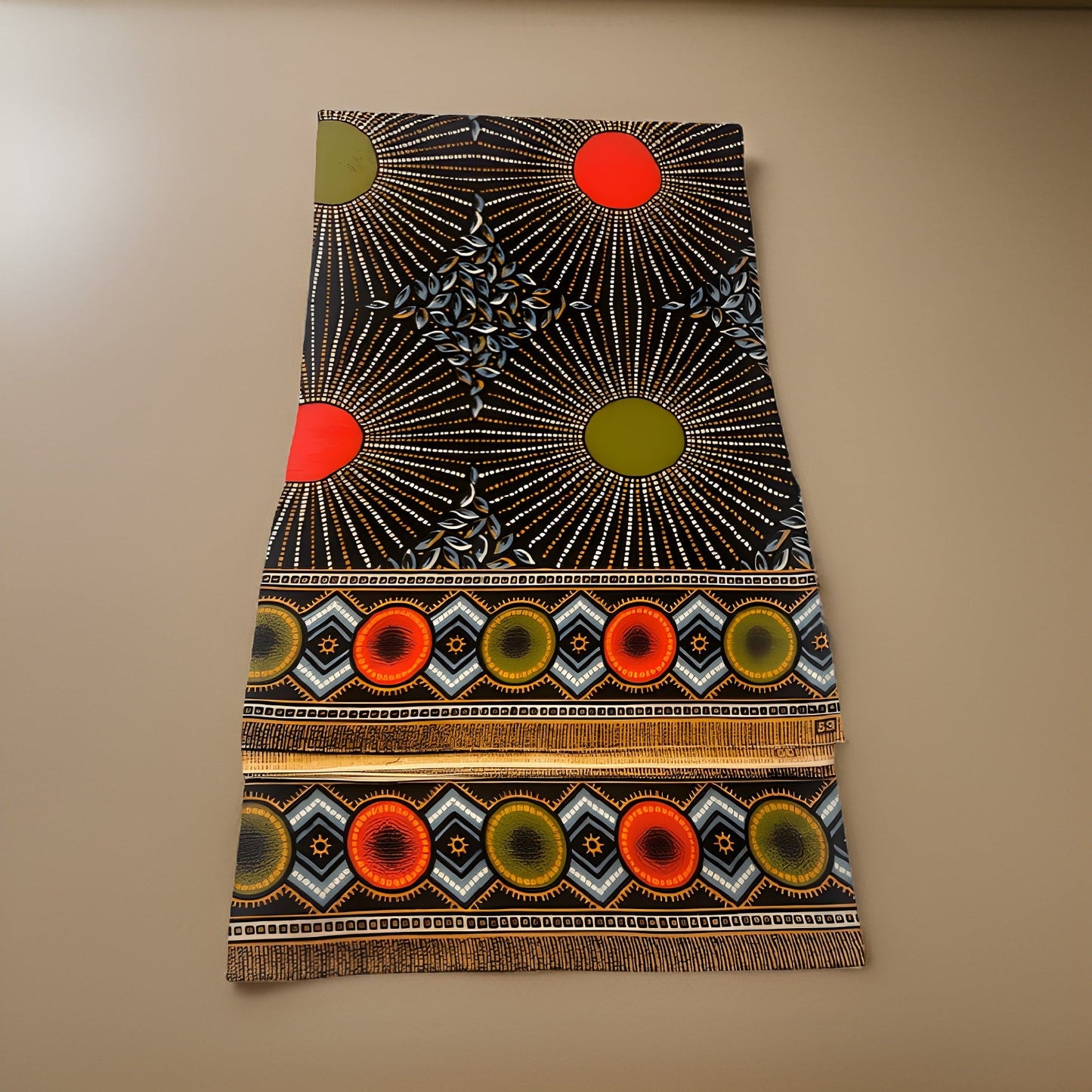 African Brown/Orange/Olive Print Ankara Fabric 6yrds - Premium African Fabric from MAGOS - Just $30! Shop this and more African Fabric now