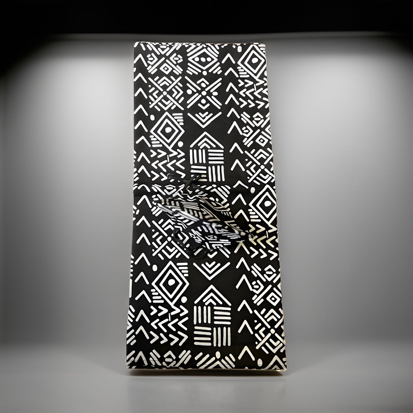 African Print Black/White Headwrap with Matching Mask Set - Premium African Accessories from MAGOS - Just $17.50! Shop this and more African Accessories now