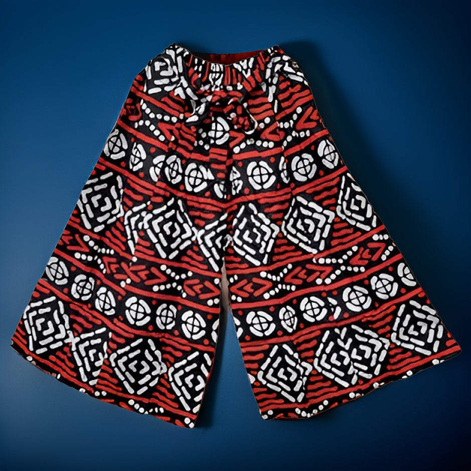 African Print Red/Black/White Palazzo Pants - Premium African Apparel from MAGOS - Just $54! Shop this and more African Apparel now
