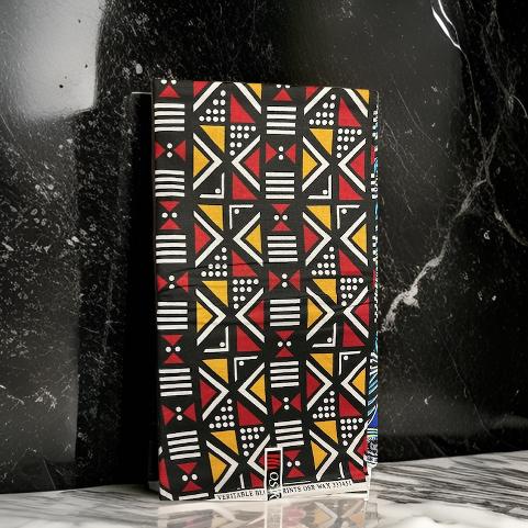 Authentic Red/Black/White Geometric Print African Fabric (6 yards) - MAGOS