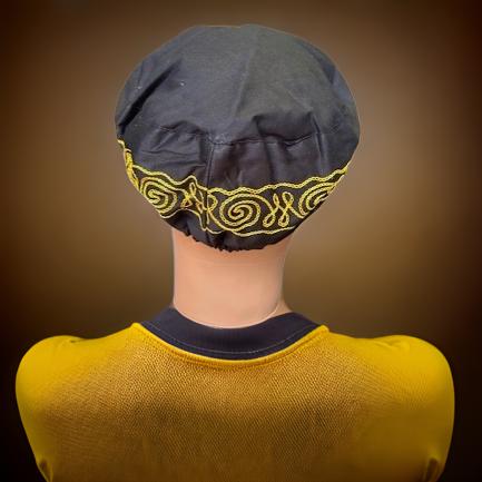 Black Gold Trim Embroidered Kufi Hat - MAGOS
