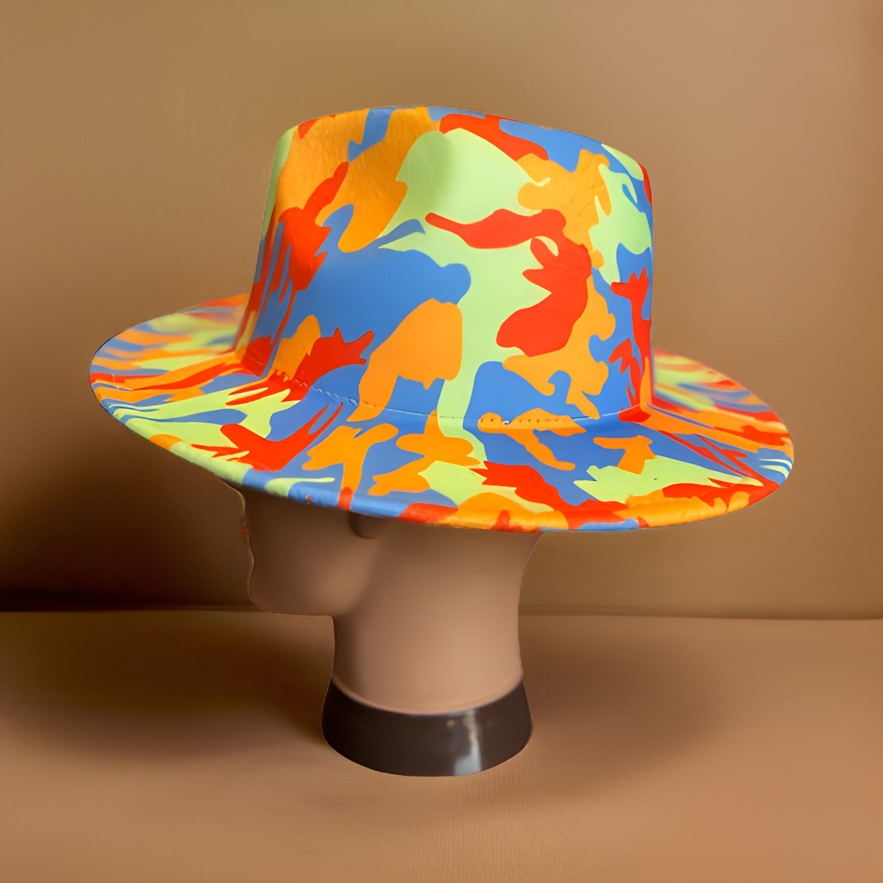 Bold Camo Tie Dye Wide Brim Felt Fedora Panama Hat - Premium Other Accessories from MAGOS - Just $24! Shop this and more Other Accessories now