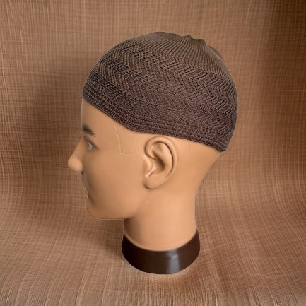 Elastic Knitted Solid Brown Kufi - Premium African Accessories from MAGOS - Just $10! Shop this and more African Accessories now