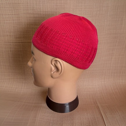 Elastic Knitted Solid Burgundy Kufi - Premium African Accessories from MAGOS - Just $10! Shop this and more African Accessories now