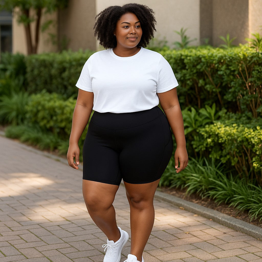 Black Plus Size Short Leggings (XL)
