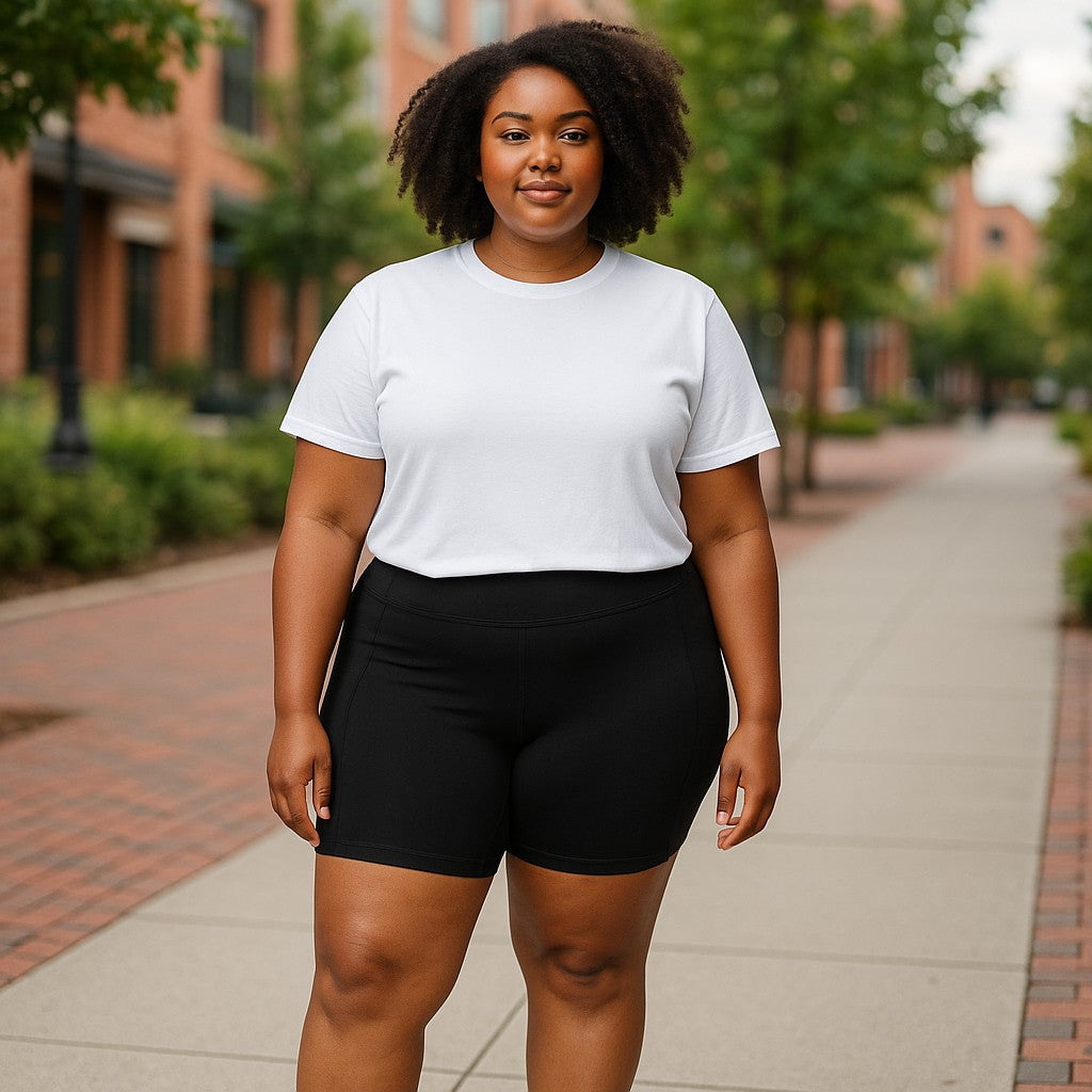 Black Plus Size Short Leggings (XL)