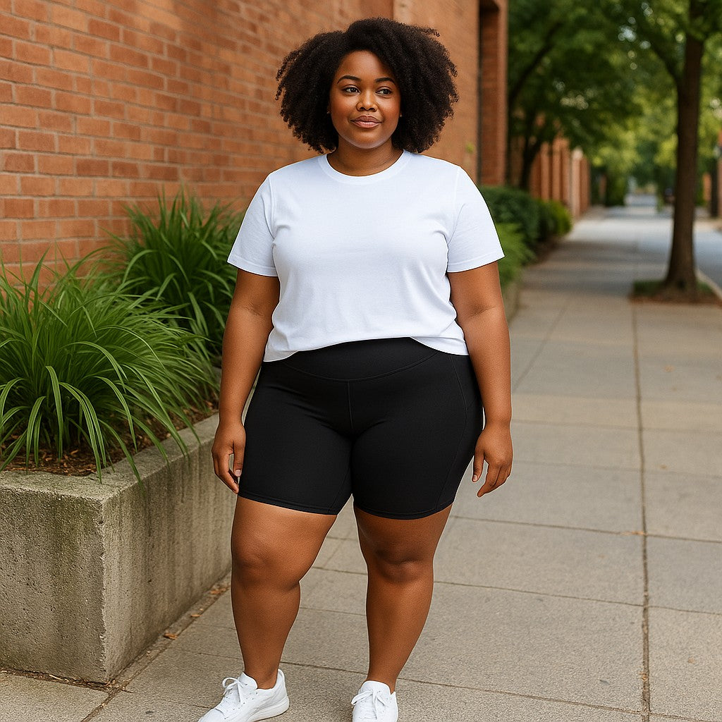Black Plus Size Short Leggings (XL)