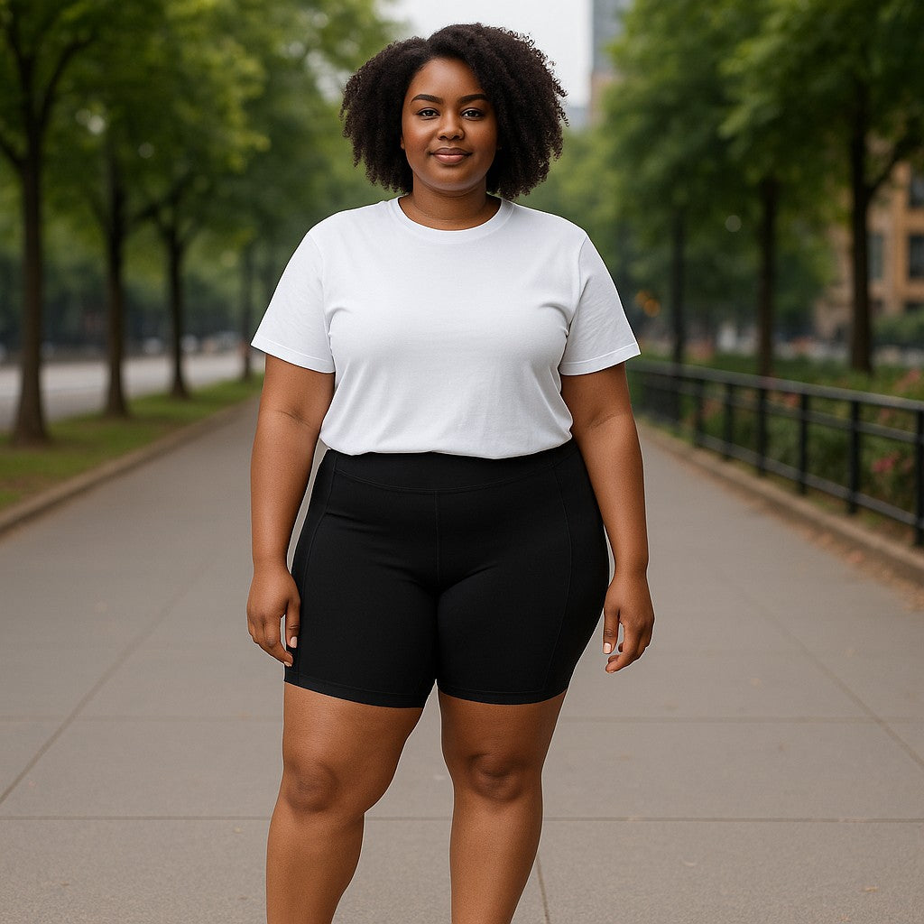 Black Plus Size Short Leggings (XL)
