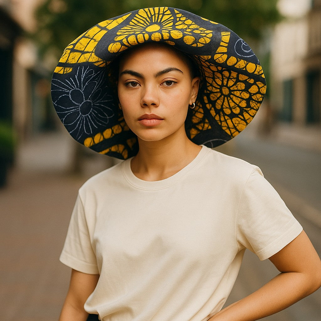 African Print Reversible Sun Hat