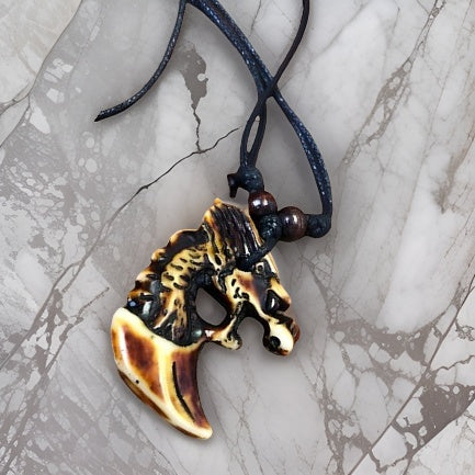 Men's Carving Brown Animal Tooth Pendant Necklace - Premium Jewelry from MAGOS - Just $14.99! Shop this and more Jewelry now