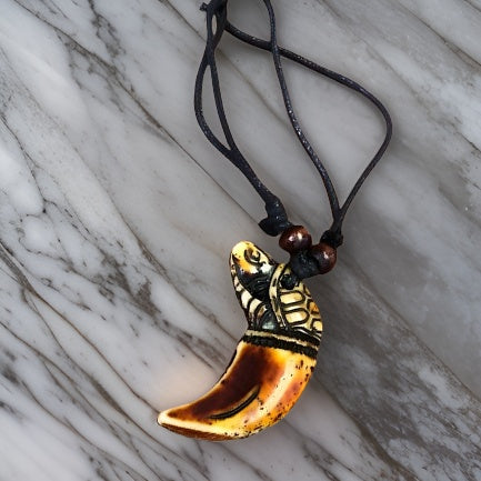 Men's Carving Brown Animal Tooth Pendant Necklace - Premium Jewelry from MAGOS - Just $14.99! Shop this and more Jewelry now