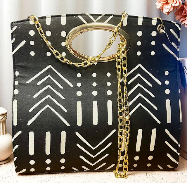 Bold Black/White Tote Purse Bag