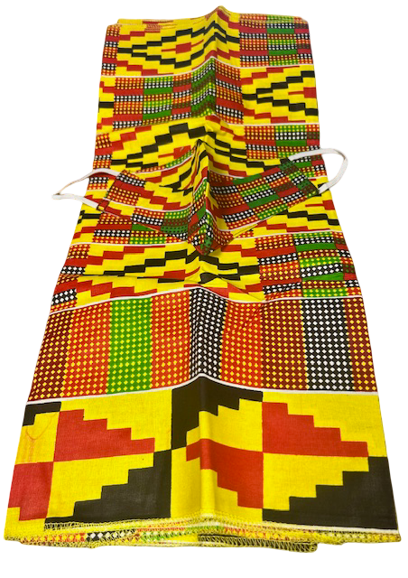 Bold Colorful Ankara African Kente Print Headwrap w/Face Mask