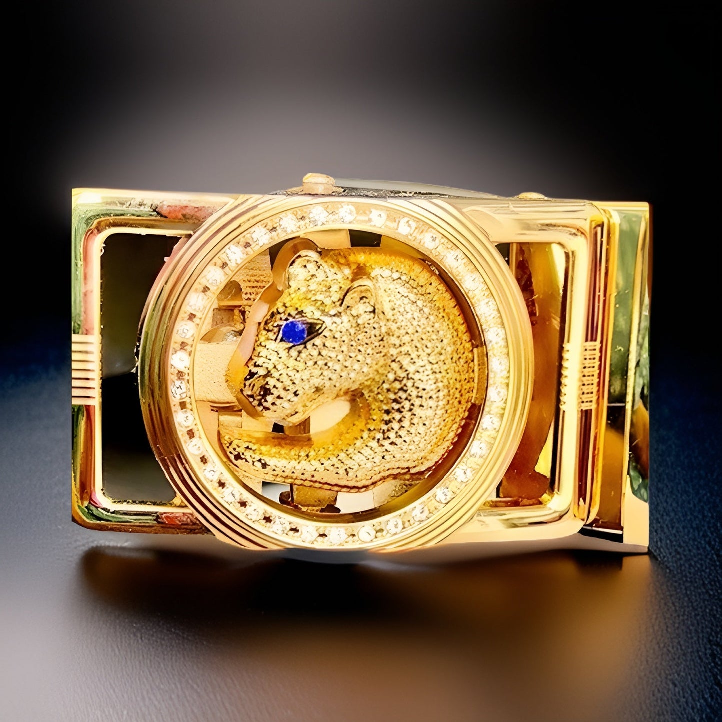 Men's Fashion Diamond Leopard Head Buckle Black Belt - Premium African Accessories from MAGOS - Just $18.99! Shop this and more African Accessories now