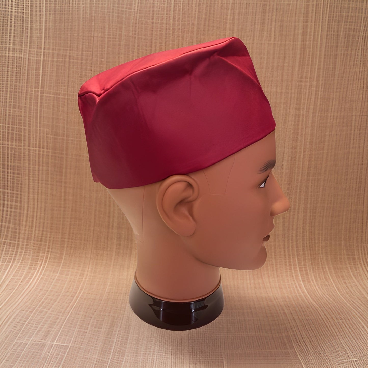 Men's Solid Color Burgundy Kufi Hat - Premium African Accessories from MAGOS - Just $16! Shop this and more African Accessories now