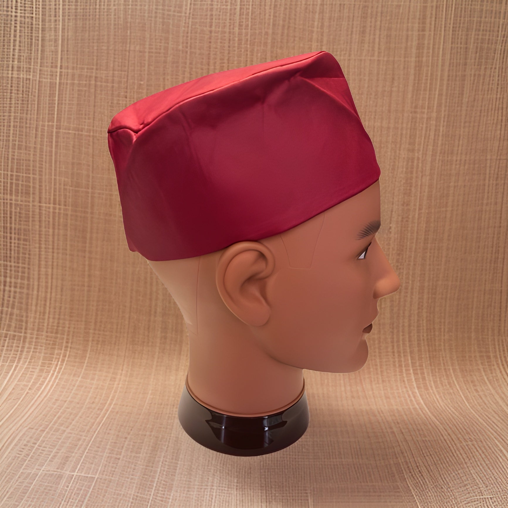 Men's Solid Color Burgundy Kufi Hat - Premium African Accessories from MAGOS - Just $16! Shop this and more African Accessories now