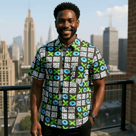 Men's Tic Tac Toe African Print Shirt