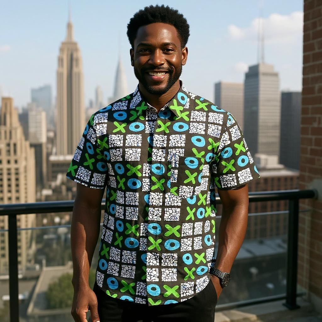 Men's X & O African Print Shirt