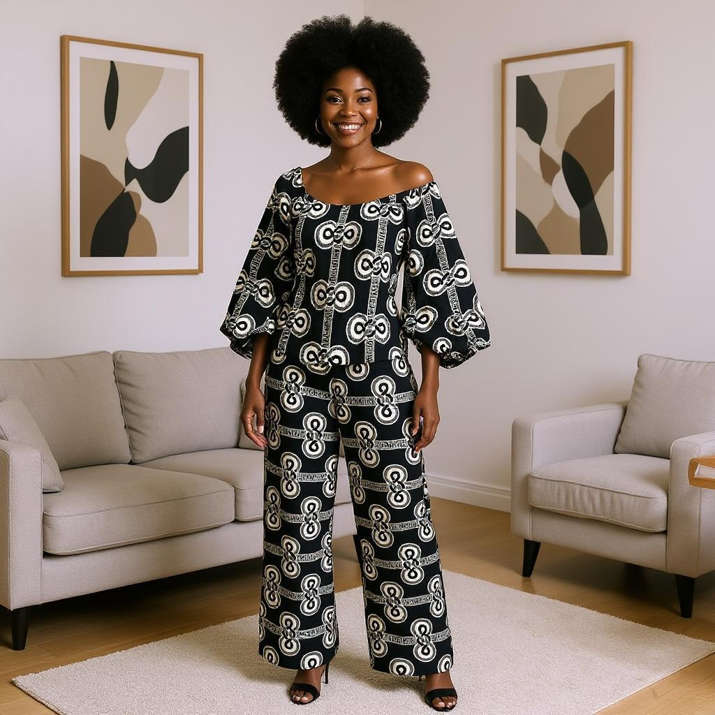 Women's Ankara Print Pants Set