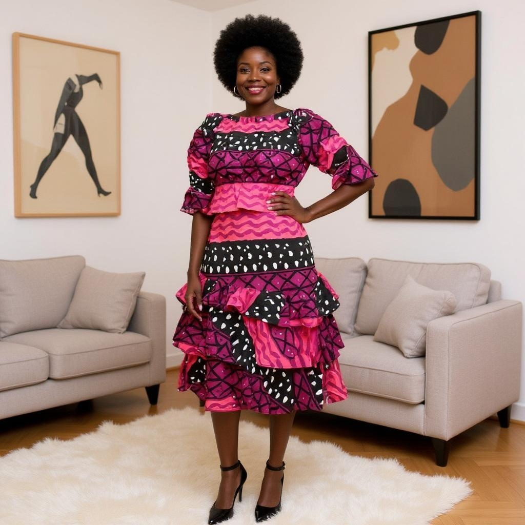 African Ankara Print Top and Skirt Set