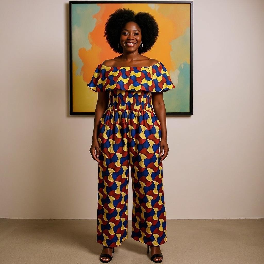 African Print Palazzo Jumpsuit