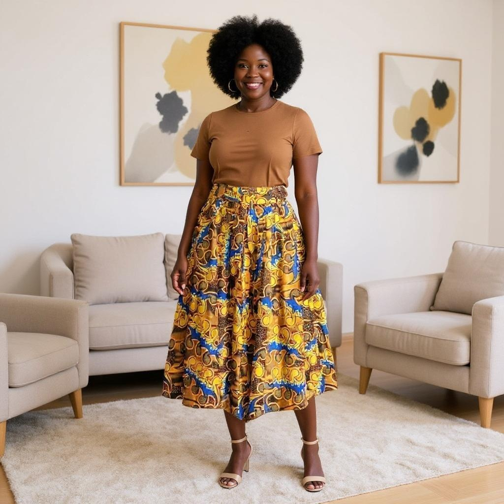 Women's Ankara Multi-Print Short Skirt