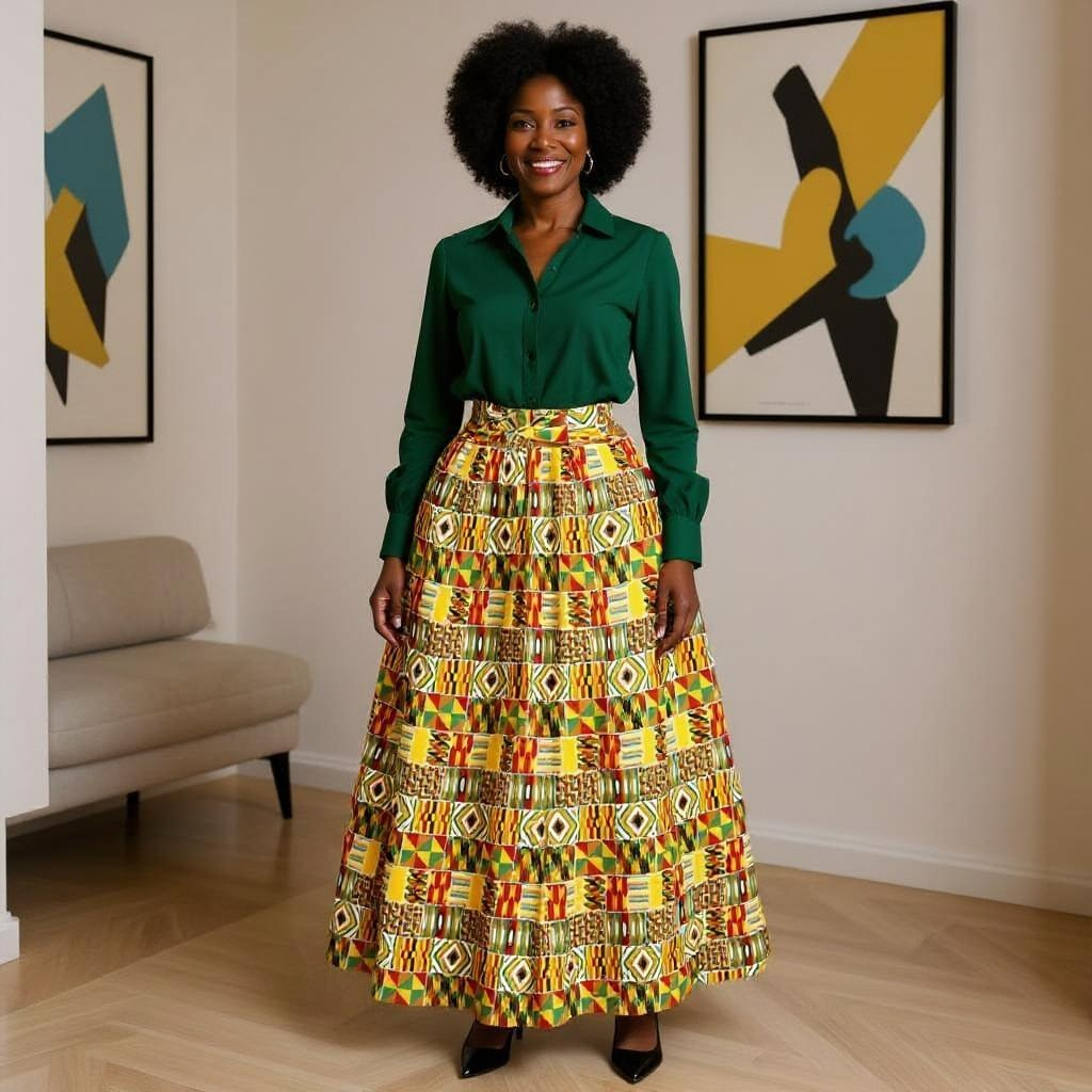 Authentic African Wax Print Skirt