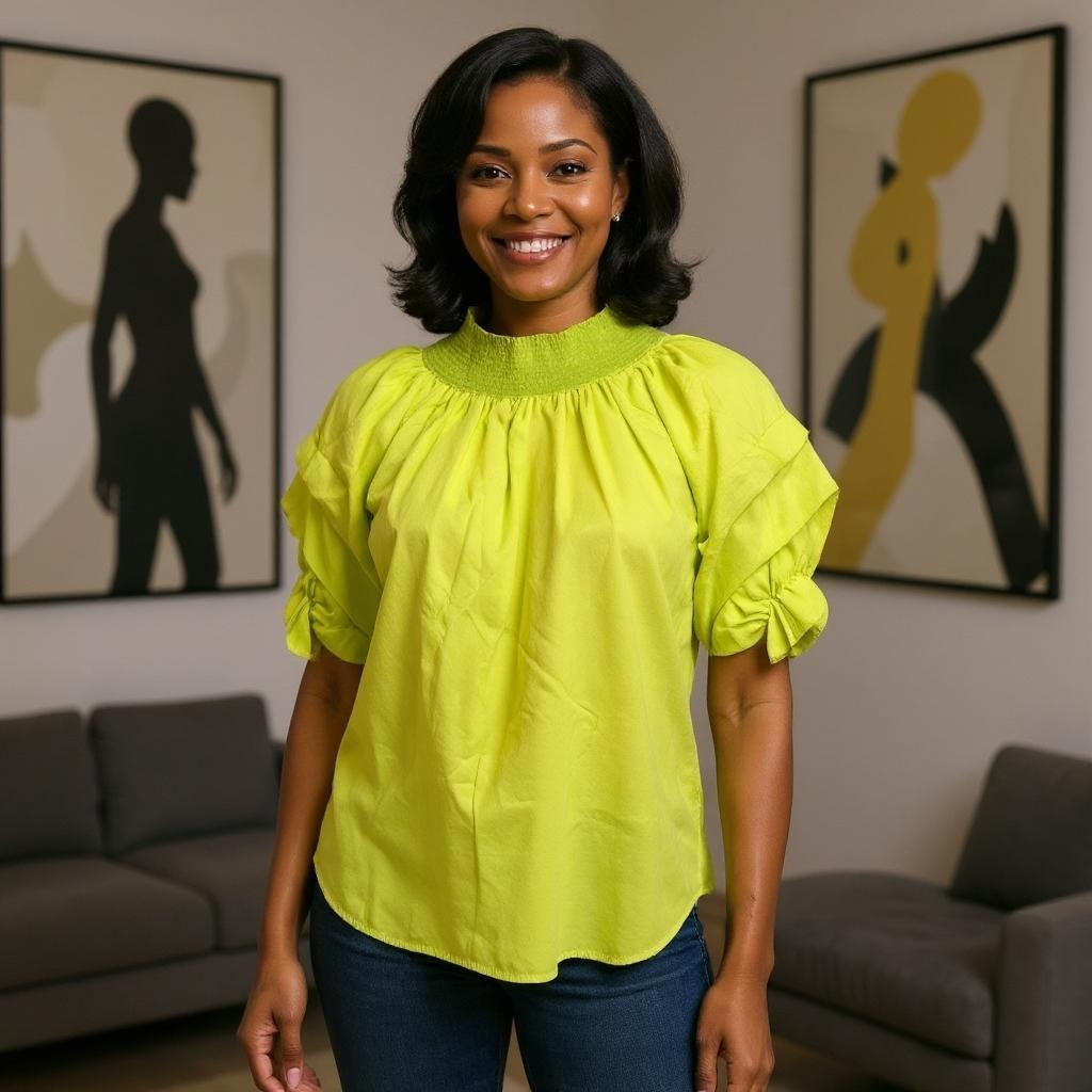 Ladies Off The Shoulder Top Ruffled Sleeve Blouse