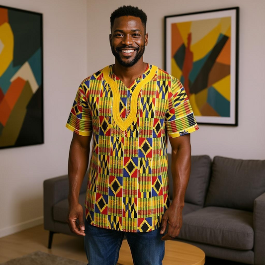 Embroidered African Dashiki Tops (1XL}